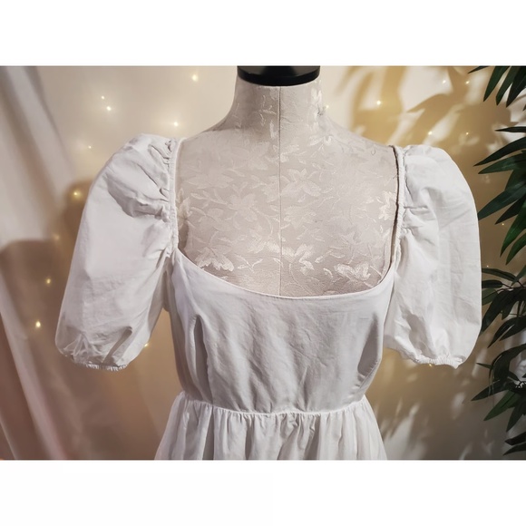 Bardot White Tear Layered Puff Short Sleeve Dress - Picture 7 of 7